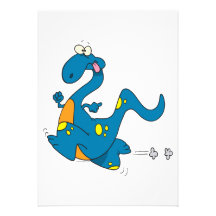 alberner niedlicher laufender blauer Dino-Dinosaur Ankündigung