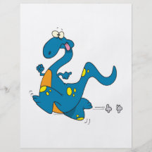 alberner niedlicher laufender blauer Dino-Dinosaur Flyerdruck
