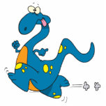 alberner niedlicher laufender blauer Dino-Dinosaur Foto Figur
