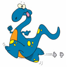 alberner niedlicher laufender blauer Dino-Dinosaur Foto Figur