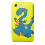 alberner niedlicher laufender blauer Dino-Dinosaur Case-Mate iPhone 3 Hüllen