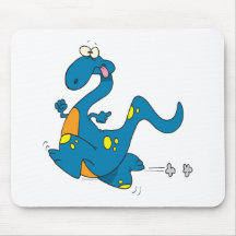 alberner niedlicher laufender blauer Dino-Dinosaur Mauspad