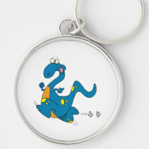 alberner niedlicher laufender blauer Dino-Dinosaur Schlüsselbänder