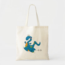 alberner niedlicher laufender blauer Dino-Dinosaur Einkaufstasche