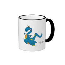 alberner niedlicher laufender blauer Dino-Dinosaur Teetasse