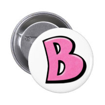 Alberner rosa Knopf des Buchstabe-B Anstecknadelbutton