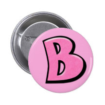 Alberner rosa Knopf des Buchstabe-B Anstecknadelbutton
