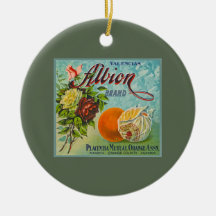 Albion Orangen-Frucht-Kisten-Aufkleber Ornamente