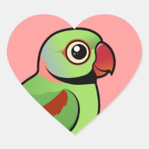 AlexandrineParakeet Herz Aufkleber