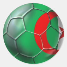 Algerische Fußballgeschenke Algerien-Flagge Runder Aufkleber