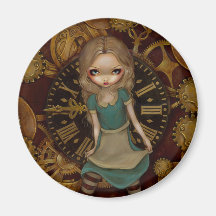 "Alice im Uhrwerk" Magnet Magnete