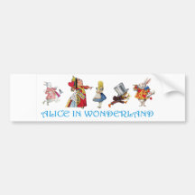 ALICE IM WUNDERLAND U. FREUNDE AUTO AUFKLEBER