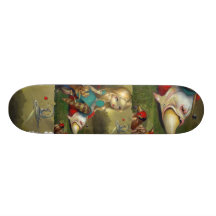 Alice im Wunderland und der Bosch Vögel SKATEBOARD Bedrucktes Skateboard