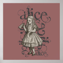 Alice im WunderlandGrunge (Rosa) Posterdruck