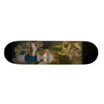 Alice in einem Bosch Landschaftsmärchenland Skateb Skateboard Bretter