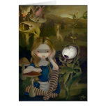 "Alice in einer Bosch Landschaft" Gruß-Karte