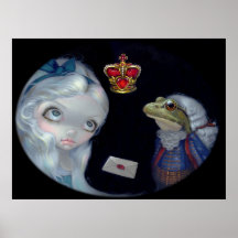 Alice und das Frosch-Lakai KUNST-DRUCK Märchenland Posterdruck