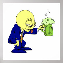 Alien-Alkoholiker Plakatdruck