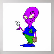 Alien-Baseball-Spieler Plakatdrucke