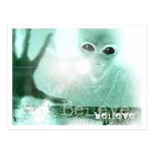 ALIEN GLAUBEN POSTKARTE