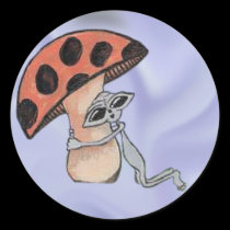 Alien-Pilz-Liebe aufkleber