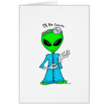 Alien-Prüfer Grußkarte