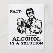 Alkohol ist eine Lösung in der Retro Chemie Flyerdruck