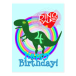 Alles Gute zum Geburtstag 4 Jahre T-Rex Dino Postk