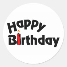 Alles Gute zum Geburtstag (Kerze) Runde Aufkleber