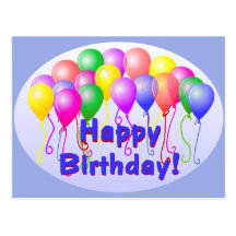Alles Gute zum Geburtstag steigt Postkarte im Ball