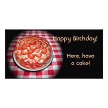 Alles- Gute zum Geburtstagerdbeerkuchen-Foto-Karte Personalisierte Foto Karte