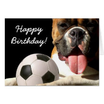 Alles- Gute zum Geburtstagfußball-Boxergrußkarte