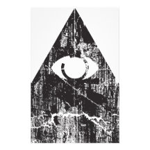 Alles sehende Auge Bedrucktes Papier