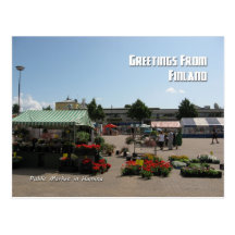 Allgemeiner Markt in Hamina, Finnland Postkarte