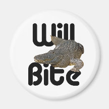 Alligator beißt kühlschrankmagnet