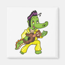 Alligatorkönig mit Gitarren-T-Shirts und Geschenke Kühlschrankmagnete