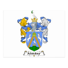 Almasy 2 Familien-ungarisches Wappen Postkarte