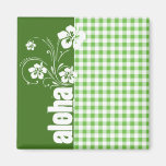 Aloha; Green Checkered; Gingham Magnets