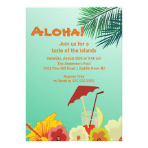 Aloha tropische Getränk-Sommer-Party Luau Einladun