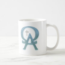 Alpha und Omega-Becher Tasse