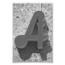Alphabet-Buchstabe-Fotografie A9 Schwarzweiss-4x6