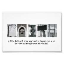 Alphabet-Buchstabe-Fotografie-Druck des Glauben-4x