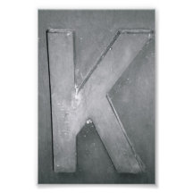 Alphabet-Buchstabe-Fotografie K1 Schwarzweiss-4x6