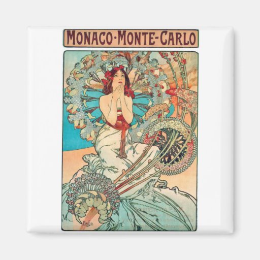 Alphonse Mucha Monaco, Monte Carlo, 1897 Kühlschrankmagnete