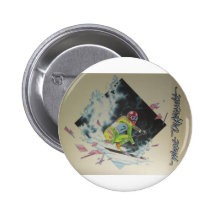 Alpiner Skifahrer Anstecknadelbuttons