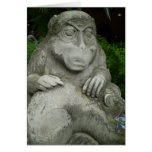 ALTE AFFE-SKULPTUR GRUßKARTE