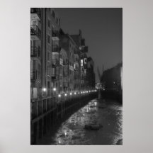 Alte Dock-Gebäude in London England Plakate