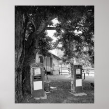 Alte Gas-Pumpen Posterdrucke