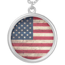 Alte hölzerne amerikanische Flagge Personalisierter Schmuck