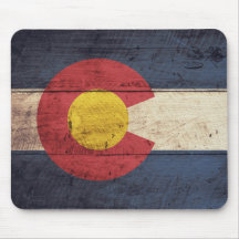 Alte hölzerne Colorado-Flagge Mousepad